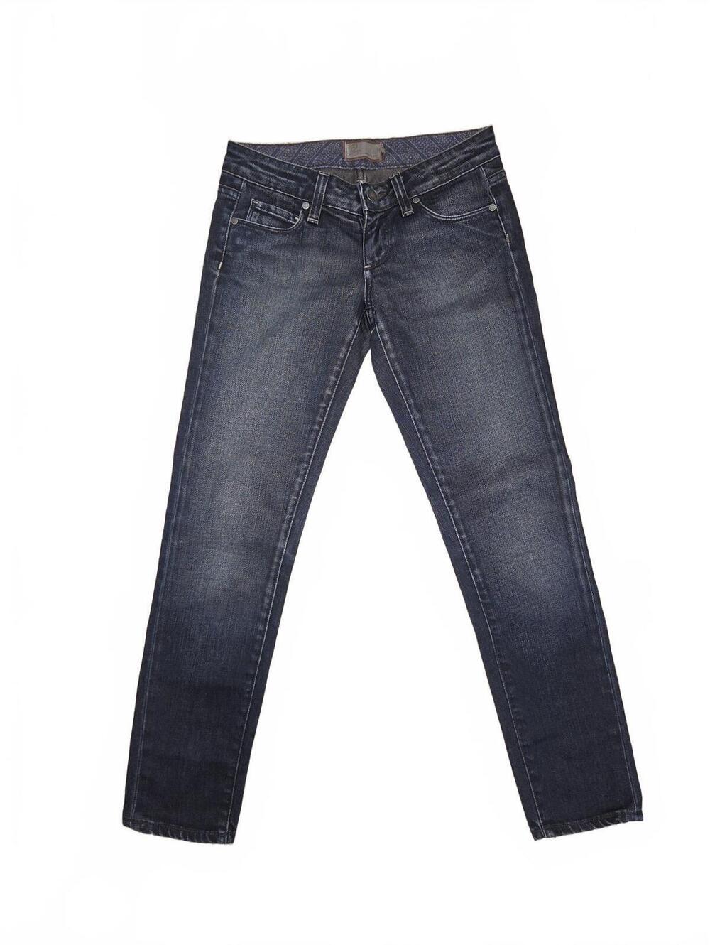 Paige Premium Denim Roxbury Mini Micro Flare Dark Wash Jeans Womens Size 25
